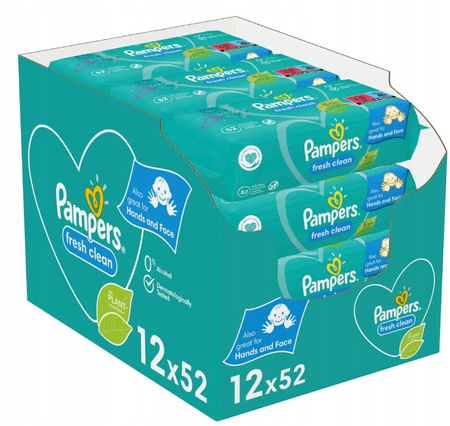 PAMPERS FRESH CLEAN Chusteczki naw. 12x52=624szt